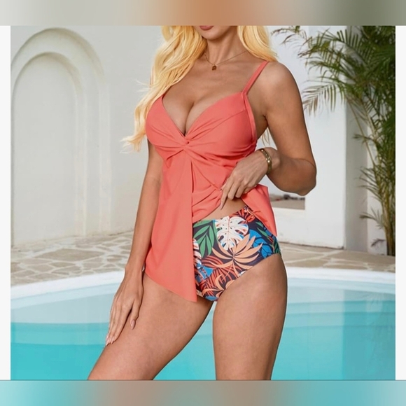 SUUKSESS Tankini, Push Up Knot Front Bathing Suit #800 - Picture 8 of 10